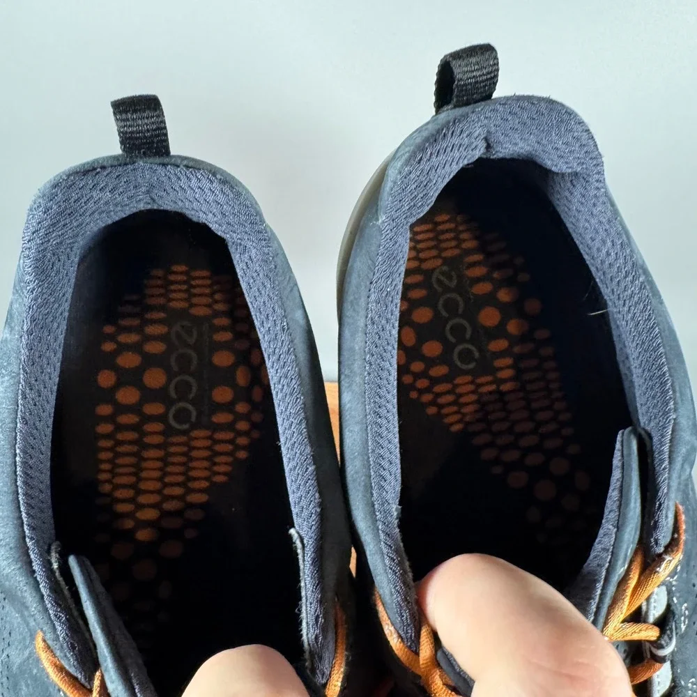 ECCO Biom 2.0 Navy Blue Leather Low Top Sneakers Mens Size 46 US 12-12.5